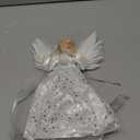 Light Angel Treetop, 12" Standing White Angel Christmas Tree Topper or Table Top, White Lighted Angel Tree Topper -Christmas Tree Topper Decoration Ornament for Home (Silver)