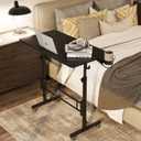 Hadulcet Small Standing Desk Adjustable Height, Mobile Stand Up Desk with Wheels, Portable Walking Pad Table Stand, Rolling Laptop Cart for Standing or Sitting, Black, Basic 31.5"