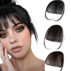 Generic Clip In Bangs Air Bangs wig piece Extensions Hair Clip Wispy Bangs Fringe with Temples Forehead wig piece for WomenNatural black, dark brown, brown black3pcs