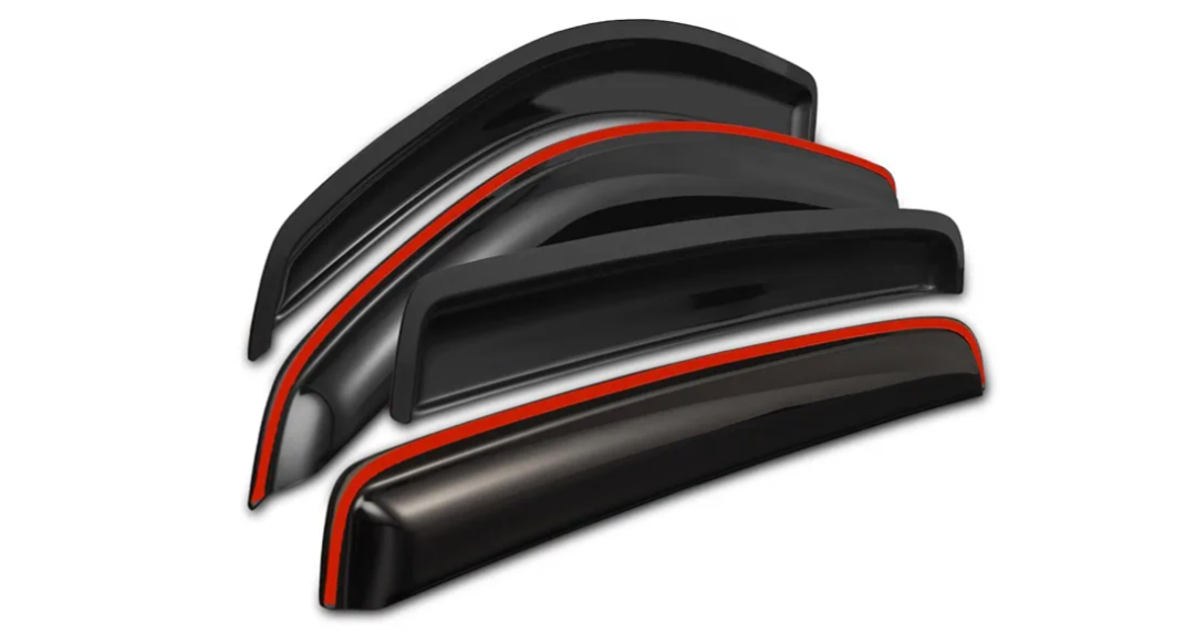 KitsPro in-Channel Side Window Rain Guards for 2016-2023 Toyota Tacoma (ONLY FIT Double Cab), Gloss Black Window Deflectors Vent Visors, Set of 4