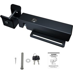 JUJAING DS-02 Universal Automatic Electric Gate Lock for 12-24V DC Swing Gate Opener Electromagnetic Gate Lock for Gate Operator System Device Safe Security Outdoor Closer Gate Lock