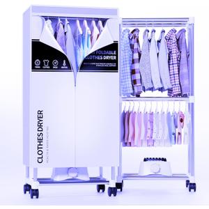 Clothes Dryer, Portable Drying Machine with Timer, 60inch Laundry Drying Wardrobe with Large Capacity, Electric Dryer/Rack for Home | Apartments (Grey ZL8)