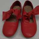 DREAM PAIRS Girls Ballerina Flats Mary Jane Front Bow Dress Shoes (13 Little Kid, Red)