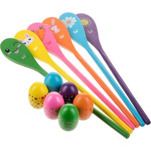 Mr. Pen- Egg Spoon Race Game Sets, 6 Sets, Wooden Balance Relay Games for Kids, Carnival, Birthday Party Games, Outdoor Easter Spring Group Game Field Day, Party Favors