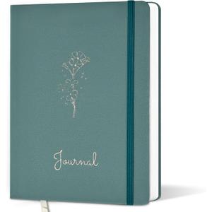 2 x XAOWON Lined Journal, 192 Pages, 5.7''x8.3'', 100 GSM Thick Paper, Hardcover Notebook for Work, Journaling Notebooks for Men, Women, Green