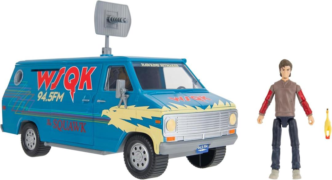 Jazwares Stranger Things WSQK Van Playset - 8-Inch Vehicle Plus 4-Inch Figure