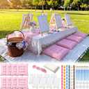18 Pcs Picnic Paint Party Kit Picnic Set, 118 Inch, Pink