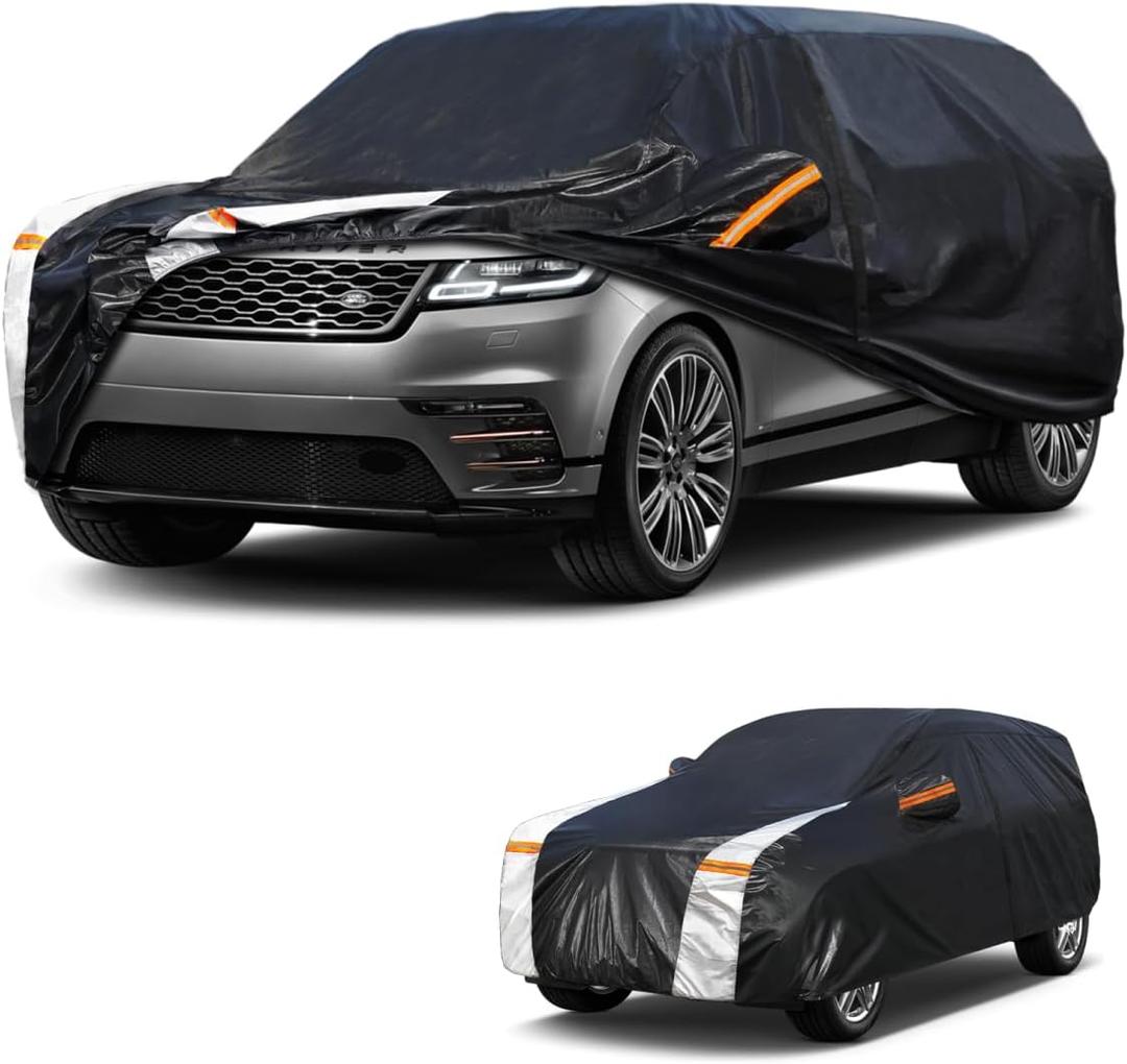 Large SUV Car Cover for Land Rover Range Rover 2001-2025 100% Waterproof All Weather, Heavy Duty Outdoor Full Exterior Covers Rain Sun Wind UV Protection