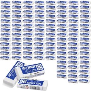120 Pack White Erasers Bulk for Office, Office, Latex-Free Soft Erasers for Adult, Teachers as School Supplies