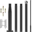 Street Light Pole 13Ft Tall, Street Lamp Post for Outdoor Lighting Fixtures with Two Types of Ground Mounting Brackets, Outdoor Light Pole for Parking Lot, Patio, Street, Backyard, Exterior House