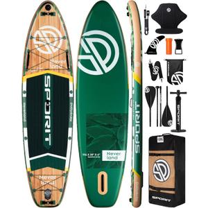 11'635" Super Wide Inflatable Stand Up Paddle Board, Ultra Stable SUP Board for Adults, 450lb Capacity with Shoulder Strap, 100L Backpack, Removable US Fin, Floating Paddle, Safety Leash