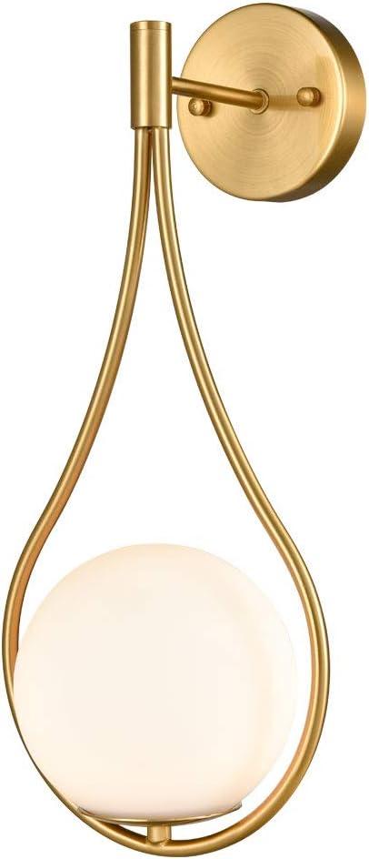 HOLKIRT Mid-Century Globe Wall Sconce Lamp Modern Vanity Wall Light Fixture Brass Finish (1 Pack-Brass)