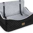JOEJOY Dog Car Seat for Dogs Under 55 lbs, Dog Booster Seat for 2 Small Dogs with Detachable Washable Cover, Memory Foam Pet Car Seat with 2 Safety Belts and Storage Pockets