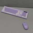 Wireless Keyboard and Mouse Combo, Full-Sized Wireless Keyboard and Adjustable DPI Mouse, 2.4GHz USB Receiver, Silent Keyboard and Mouse for PC, Windows, MAC, Desktop, Laptop(Purple)
