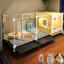 Luxury Villa Rabbit cage with Wheels, Guinea Pig cage, complimentary Food Bowl, Bed. Suitable for Hamsters, Chinchillas, Squirrels, Hedgehogs, Ferrets, Cats，Mouse (41.4" Lx 17.7" Wx17.7 H)