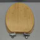 Angol Shiold ELONGATED Bamboo Wood Toilet Seat Soft Close Zinc Alloy Strong Hinges, Light, Easy to Install & Clean, Up to 400 lbs (Elongated 18.5", Natural Bamboo)