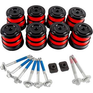 Silicone Body Mount Bushings Bolt Kit Compatible with Ford F250 F350 2008-2016 Crew Cab 2WD 4WD Durable Cab Bushings Reduce Noise,Improve Ride Comfort(Red)