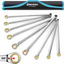 DURATECH Extra Long Anti-Slip Ratcheting Wrench Set, Double Box End Wrench Set, 9-Piece, Metric, 10, 12, 13, 14, 15, 16, 17, 18, 19mm, CR-V Steel, with Rolling Pouch
