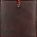 Leather Mailing Envelope Document Holder, Leather Portfolio Binder,A4 Letter Size Filing Folder,Gummed Folder Case Vertical Protector, Office Padfolio, Handmade Desk Accessories (Bourbon Brown)