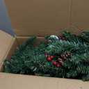 4ft Pre-lit Christmas Tree,Artificial Pine 300 PVC Branches Tips with 20 Red Berries & 20 Pinecone & 100 LED Lights & Burlap Wrapped Base Decor Xmas Tree (Green)