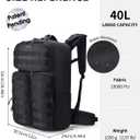 Blue Quartz 40L Military Tactical Backpack, Internal Frame Hiking Backpack with Molle System for Hiking Camping Backpacking Travelling Climbing Rucksack Daypack for Men Women