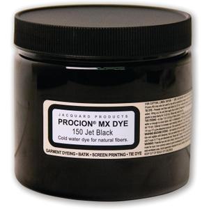 Jacquard Procion MX Jet Black Tie Dye Powder, 8 Ounce Jar for Fabric and Clothing | Permanent and Washfast
