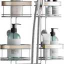 Zenna Home Expanding Shower Caddy, Rust-Resistant, Chrome with Brushed Accents