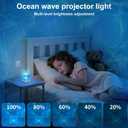 Ocean Wave Projector Light,16 Colors Water Ripple Romantic Ambient Lighting Northern Lights Projector with Remote for Bed Room Decor Meditation Relaxation Night Lights