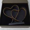 Wedding Anniversary Couples Gift - Two Hearts and Cross Iron Sculpture, Heart Decoration Gift for Her and Him, 1st to 50th or 60th Anniversary, Includes Present Box and Poem Card