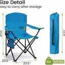 Folding Camping Chair with Cup Holder & Side Storage Bag 300lbs Capacity Lightweight High Back Portable for Beach, Picnic, Sport, Blue