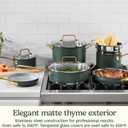 Cuisinart Cookware Set, 11 Piece Stainless Steel Cookware Pots and Pans, Home and Kitchen Durable Stainless Steel for Everyday Cooking, Matte Thyme, MT89G-11
