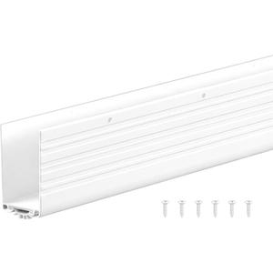 Yaocom 1 Pack U Shape Screw on Under Door Seal 48 Inch Aluminum and Rubber Door Threshold Extension with Draft Stopper for Home Prevents Hot, Cold Air, Dust, Insects, Suitable for 1-3/4 Inch, White