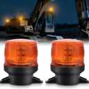 2PCS Amber Emergency Strobe Lights, 30 LED High Visibility Warning Lights with IP65 Waterproof Rating, Universal Flashing Beacon Lamp for Cars, Trucks, Vans, Tows, Tractors, ATV, Forklifts, Vehicles