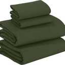 RUVANTI 100% Cotton Flannel Sheets Queen Size - 4 Piece Warm, Soft & Breathable, Deep Pocket, Double Brushed Cozy All Season Bedding Set, Olive Green