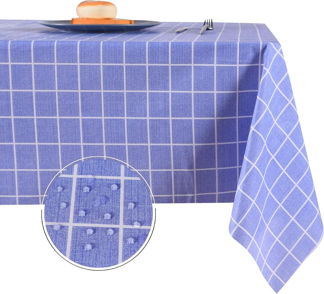 Obstal 100% Waterproof Vinyl Table Cloth, Oil-Proof Spill-Proof PVC Rectangle Tablecloth, Wipeable Plastic Table Cover for Outdoor, Picnic, Camping,
Jacaranda
,52 x 70 inch