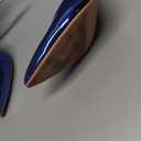 Gold High Heels Butterfly Back Sexy Stiletto Pumps Closed Toe Sparkly Ankle Strap Heels Sandals Dress Shoes for Women (9, Blue)