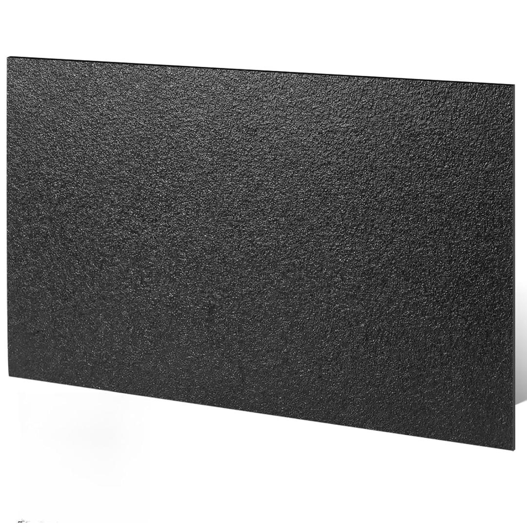 Sasylvia 1/4" Thick 24" x 36" Black Hdpe Sheet Textured Front Smooth Back