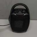 Kismile Small Electric Space Heater Ceramic Space Heater,Portable Heater Fan for Office with Adjustable Thermostat and Overheat Protection ETL Listed for Kitchen, 750W/1500W(Black) (Luxury Black-Built-in Handle)