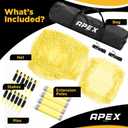 Apex Sports Portable 22ft x 12ft x 8ft Baseball & Softball Batting Cage with Pitching Machine Hole, 3ply 1.25'' Yellow Netting, Secure Steel Poles, 12.7MM Fibreglass Poles, Carry Bag Included