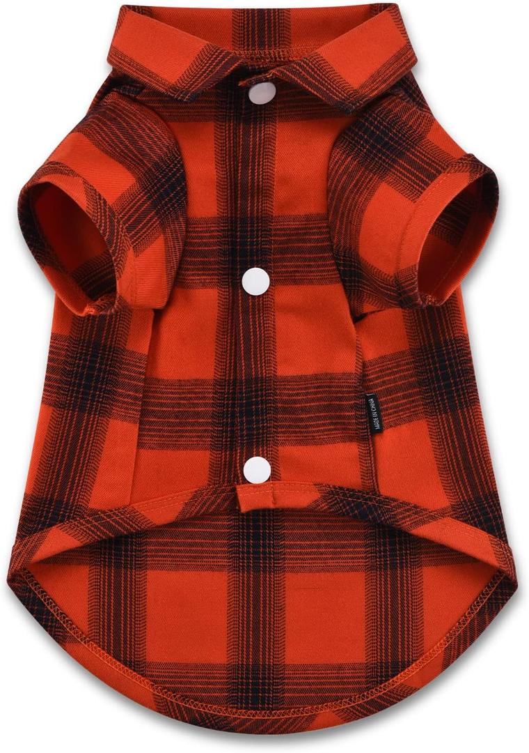 Koneseve Dog Shirt Plaid Dog Clothes for Medium Large Dogs Boy Girl Soft Pet T-Shirts Breathable Outfit Adorable Costume Grid Clothing Birthday Thanksgiving Christmas Sweater Apparel (Red#1; 7XL) (7XL-(90lb~105lb)-Chest~43", Red#1)