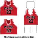 Building Blocks Toy - Basketball Court Baseplates and Sets of 2 Basketball Hoop Basketball Goal Building Bricks for Basketball Game - Compatible with Major Brands (Basketball Playset/Red)