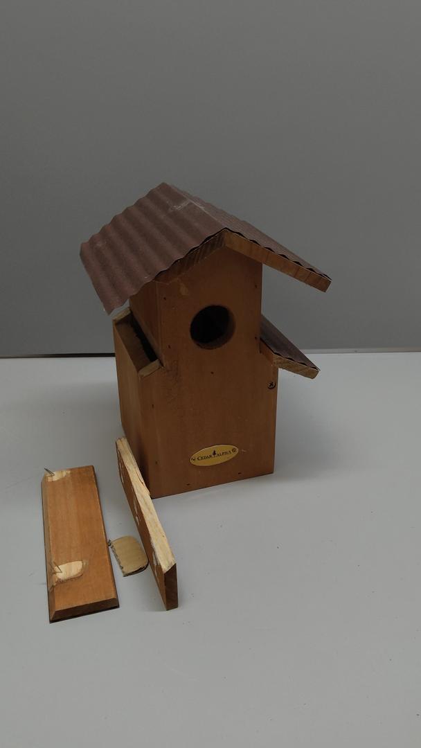 Water Proof Bluebird House for Outside, 2 Layers Metal Roof Water Proof, Outdoor  Durability Solid Cedar Wood Bird House for Pole, Secure Latch, Updated 1.5" Hole Size (Comfy Mansion)