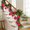 HyDren 24 Pcs Hot Pink Velvet Christmas Ornaments Balls Bulk Flocked Christmas Tree Ornaments 3.15, 2.76, 2.36 Inch Shatterproof Hanging Xmas Tree Balls Decor for Xmas Decorations