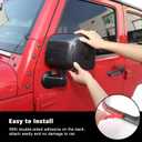 Rearview Mirror Cover Trim Shell Kit Car Rear View Mirror Exterior Decoration Accessories for Jeep Wrangler JK JKU 2007-2017,Carbon Fiber Grain