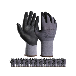 Safety Work Gloves MicroFoam Nitrile Coated-12 Pairs,Seamless Knit Nylon Gloves,Home Improvement,Micro-Foam Gloves Size M