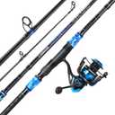 Sougayilang Surf Fishing Rod and Reel Combo, 4 Piece MH/H Saltwater Fishing Combo with 5000 Size Spinning Reel(12'/15')
