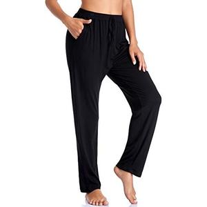 ASIMOON Women's Yoga Pants Soft Comfy Stretch Loose Straight Casual Athletic Pants Running Workout Lounge Pants with Pockets L