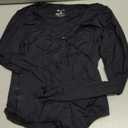 Avidlove Long Sleeve Bodysuits for Women Sexy Cutout Plunge Deep V Neck Thong Bodysuit Double Line Going Out Tops O-Ring (Large, Black)