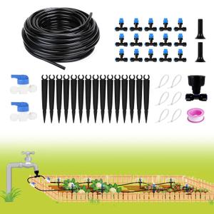 2 x Depel Drip Irrigation Kit,49ft Quick Connect Garden Watering System Raised Bed Watering System Automatic Irrigation System with 1/4" Tubing, Sprinkler Nozzles for Greenhouse Patio Plants
