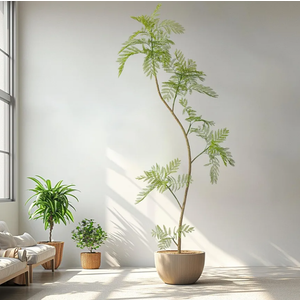 7.2FT Artificial Tree Fake Jacaranda Tree,Faux Tall Tree Lifelike Green Leaves Large Plants Indoor Fake Trees for Home Decor